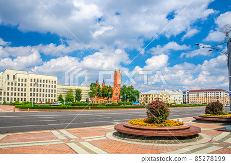 Saints Simon and Helena Roman Catholic church or Red Church on Independence Square in Minsk 85278199