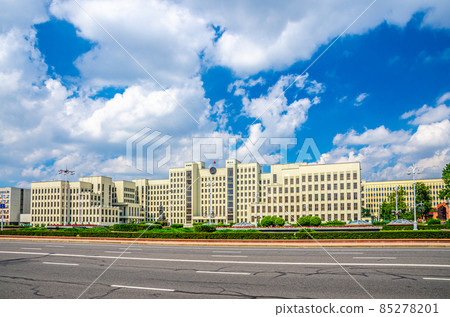 The Government House constructivism style building on Independence Square in Minsk 85278201