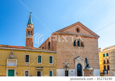 Parrocchia di San Giacomo Apostolo catholic church with bell tower in historical centre of Chioggia Parrocchia di San Giacomo Apostolo catholic church with bell tower in historical centre of Chioggia 85278290