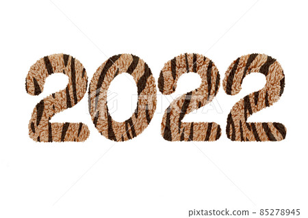 2022 new year digits covered with tiger skin pattern 2022 new year digits covered with tiger skin pattern 85278945