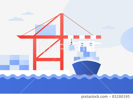 cargo ship illustration 85280195