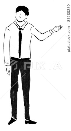 Guide person (hand-drawn person illustration of ink) 85280280
