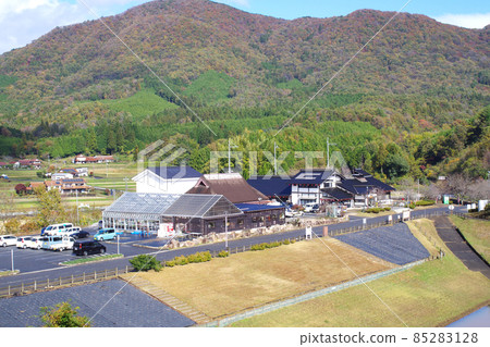 View of Ryuzuyama and Road Station in Kitahiroshima Town in late autumn View of Ryuzuyama and Road Station in Kitahiroshima Town in late autumn 85283128