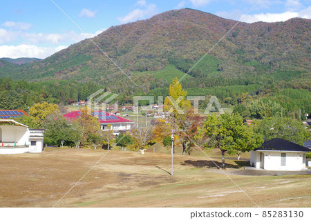 View of Kitahiroshima Town Athletic Park Multipurpose Plaza in late autumn 85283130
