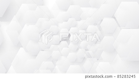 Abstract white geometric hexagon background. Futuristic technology digital hi tech concept background 85283245