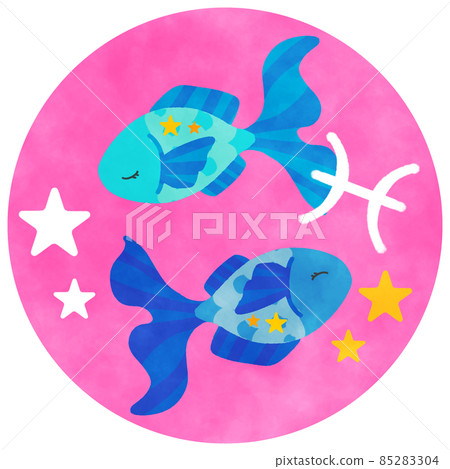 Pisces icon illustration material Pisces icon illustration material 85283304
