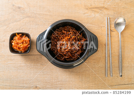Korean black spaghetti or instant noodle with roasted chajung sauce 85284199