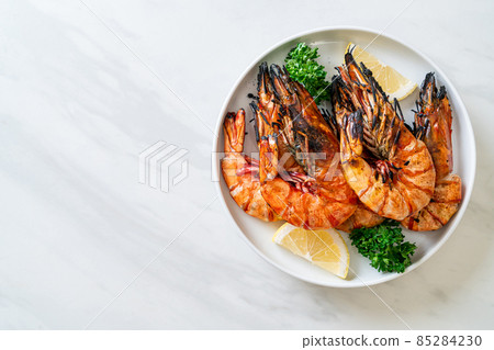 grilled tiger prawns or shrimps grilled tiger prawns or shrimps 85284230