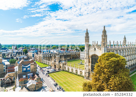 High angle view of the city of Cambridge, UK High angle view of the city of Cambridge, UK 85284332