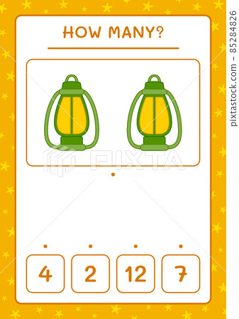How many christmas lantern, game for children. Vector illustration, printable worksheet 85284826