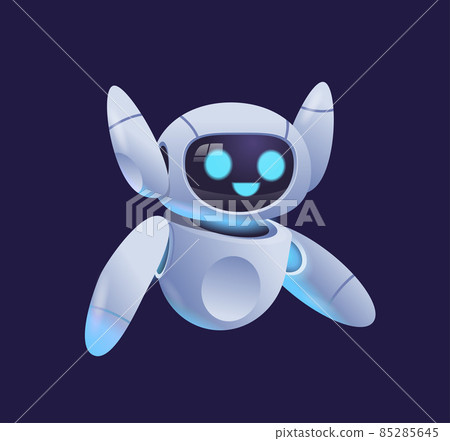 cute robot cyborg modern robotic character artificial intelligence technology concept 85285645