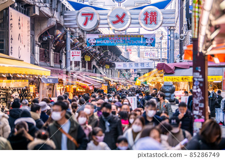 日本東京都市風景 O股 城市感染 接連不斷... 降低威脅抗體效應的能力。 Ameya-Yokoro 是電暈災難之前的人 = 26th 85286749