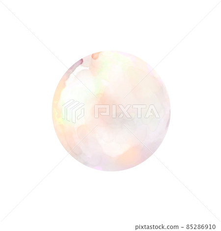 橙色的圓形物體，可用作圖標等。水彩風格 85286910