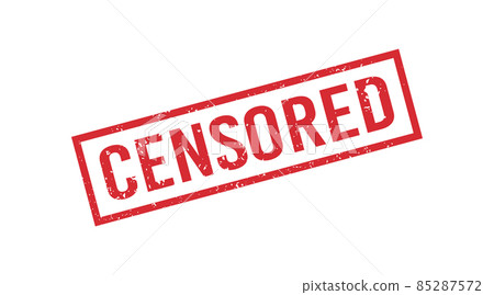 Grunge red censored word rubber stamp. Censor control security sign sticker. Grunge vintage square label. Vector illustration on white background Grunge red censored word rubber stamp. Censor control security sign sticker. Grunge vintage square label. Vector illustration on white background 85287572