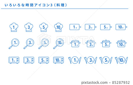 各種時間的簡單圖標集3(烹飪),矢量素材 各種時間的簡單圖標集3(烹飪),矢量素材 85287932