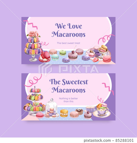 Twitter template with macaron sweet concept,watercolor style Twitter template with macaron sweet concept,watercolor style 85288101