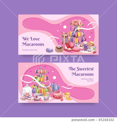 Twitter template with macaron sweet concept,watercolor style 85288102