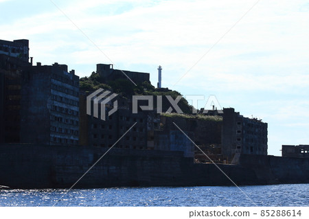 Nagasaki Gunkanjima concrete building that is deteriorating 85288614