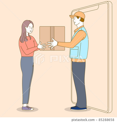 Mobile order delivery illustration Mobile order delivery illustration 85288658