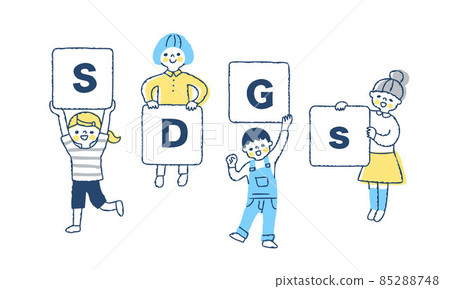 Children with SDGs image boards 85288748
