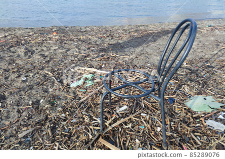 Plastic waste rubbish garbage on the beach 85289076