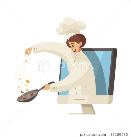 Computer Chef Cooking Composition - Stock Illustration [85289980] - PIXTA