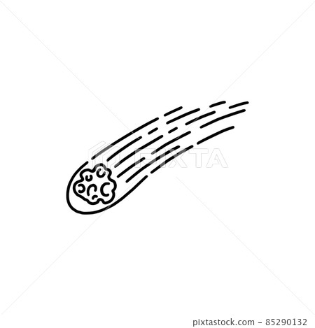 Space comet or meteor hand drawn icon doodle vector illustration isolated. 85290132