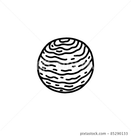 Space planet single black line doodle vector illustration isolated on white. 85290133