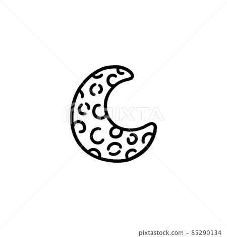 Space crescent or half moon icon hand drawn doodle vector illustration isolated. 85290134