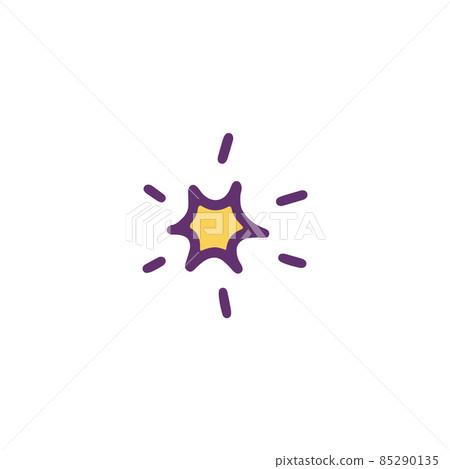 Shining star symbol or icon with rays, cartoon vector illustration isolated. 85290135