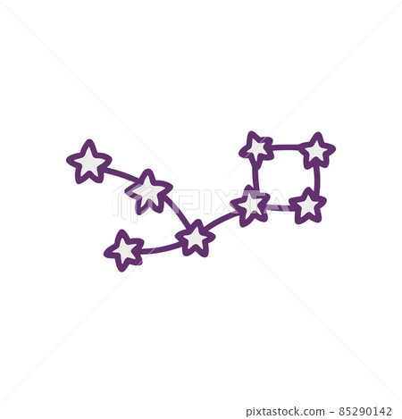 Space galaxy constellation symbol hand drawn doodle vector illustration isolated. Space galaxy constellation symbol hand drawn doodle vector illustration isolated. 85290142