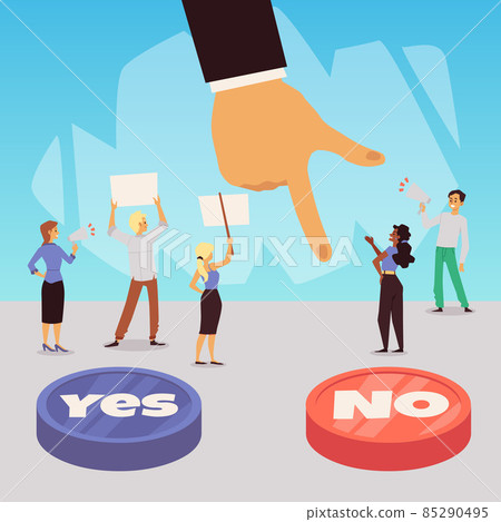 Convincing and influence on choice or decision flat vector illustration isolated. 85290495