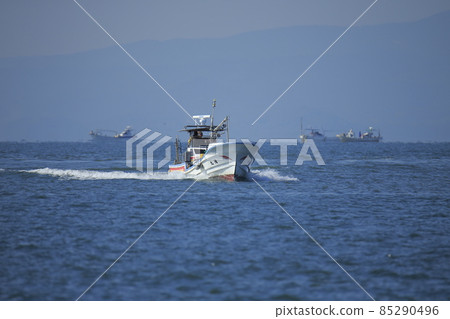 大牟田市三池港，返港的漁船， 85290496