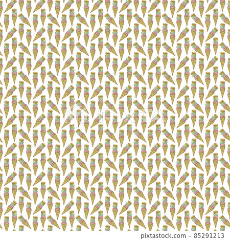 Illustration digital drawing ice cream seamless pattern of different shapes and colors on a white Illustration digital drawing ice cream seamless pattern of different shapes and colors on a white 85291213