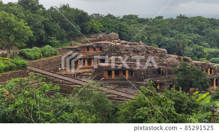 Long View of Udaygiri Caves from Khandagiri Caves, Bhubaneswar, Odisha, India. Long View of Udaygiri Caves from Khandagiri Caves, Bhubaneswar, Odisha, India. 85291525