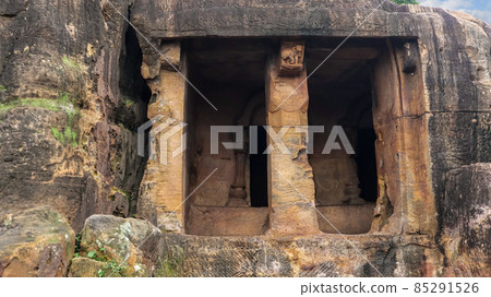 Cave 4 : Tentuli Gumpha, Khandagiri Caves, Bhubaneswar, Odisha, India. This cave is named after a tamarind tree that once stood nearby but has long since gone. Cave 4 : Tentuli Gumpha, Khandagiri Caves, Bhubaneswar, Odisha, India. This cave is named after a tamarind tree that once stood nearby but has long since gone. 85291526