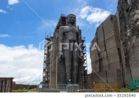 108 ft Jain Idol of Rishabhdev Bhagwan believed to be the first Tirthankara in Jainism. Mangi Tungi, Nashik, Maharashtra, India. World's highest Digambar Jain idol. 108 ft Jain Idol of Rishabhdev Bhagwan believed to be the first Tirthankara in Jainism. Mangi Tungi, Nashik, Maharashtra, India. World's highest Digambar Jain idol. 85291640