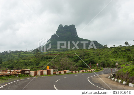 Back view of Saptashrungi gad, Vani, Nashik, Maharashtra, India. 510 Steps to climb the fort. Back view of Saptashrungi gad, Vani, Nashik, Maharashtra, India. 510 Steps to climb the fort. 85291648
