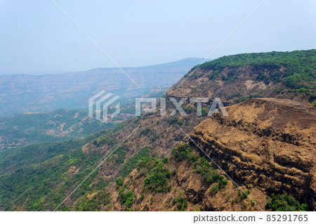 Sahyadri hill ranges seen from Vishalgad fort, Vishalgad, Kolhapur, Maharashtra. Sahyadri hill ranges seen from Vishalgad fort, Vishalgad, Kolhapur, Maharashtra. 85291765