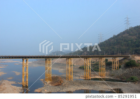 Bridge on Narmada river near Statue of Unity, Narmada, Gujarat, India Bridge on Narmada river near Statue of Unity, Narmada, Gujarat, India 85291951
