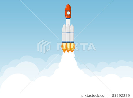 Rocket takes off into outer space Rocket takes off into outer space 85292229