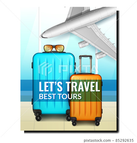 Tourism travel banner journey airplane vector 85292635