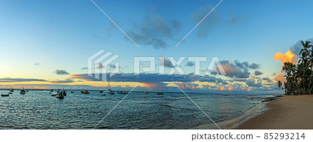Picture of the picturesque city beach of Praia do Forte in the Brazilian province of Bahia Picture of the picturesque city beach of Praia do Forte in the Brazilian province of Bahia 85293214