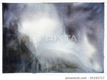 dark storm clouds over cliffs of fjord in Norway 85293717