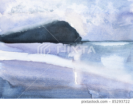 North Sea coast in England in blue calm evening 85293722