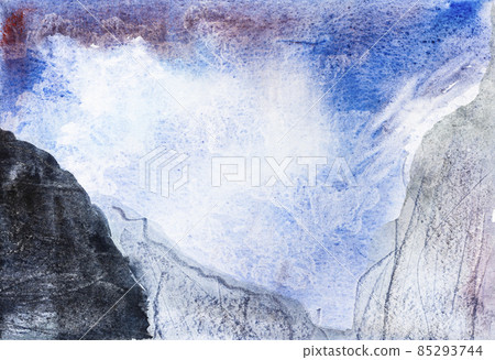 blue sky between mountain slopes in evening 85293744