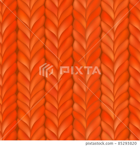 Abstract seamless knitted pattern. Orange realistic knit texture, merino wool fabric. Monochrome repeating winter design. Modern minimalist stylish ornament. Vector background for textile, card Abstract seamless knitted pattern. Orange realistic knit texture, merino wool fabric. Monochrome repeating winter design. Modern minimalist stylish ornament. Vector background for textile, card 85293820