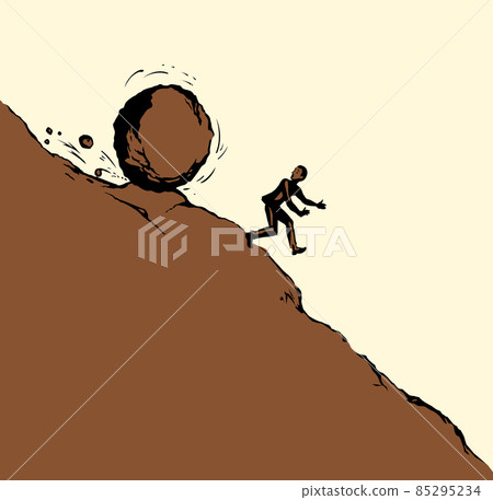 Vector drawing sketch of fanny comic situation Vector drawing sketch of fanny comic situation 85295234