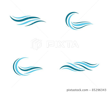 Water wave vector icon 85296343