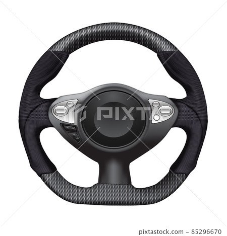 Realistic car steering wheel automobile multi function design sport racing on white background vector Realistic car steering wheel automobile multi function design sport racing on white background vector 85296670